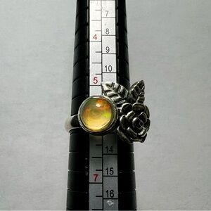 .925 Silver Floral Opal Ring